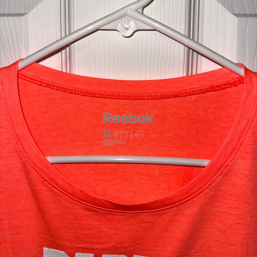 Reebok Vibrant Coral Tee with White Graphic - Picture 2 of 3
